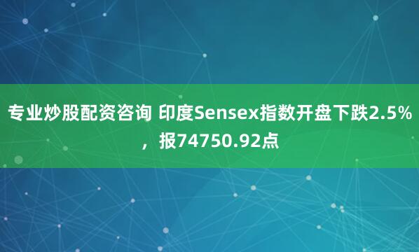 专业炒股配资咨询 印度Sensex指数开盘下跌2.5%，报74750.92点